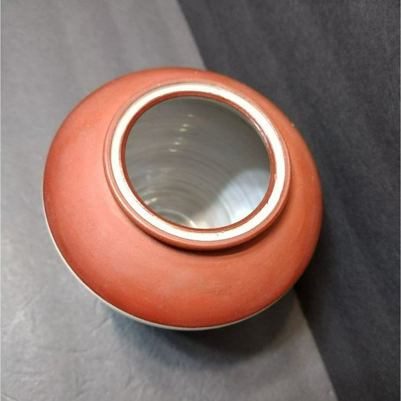 Dutch Holland Jaap Ravelli Pottery Vase, White and Brown Mid Century Art Pottery - Picture 3 of 6